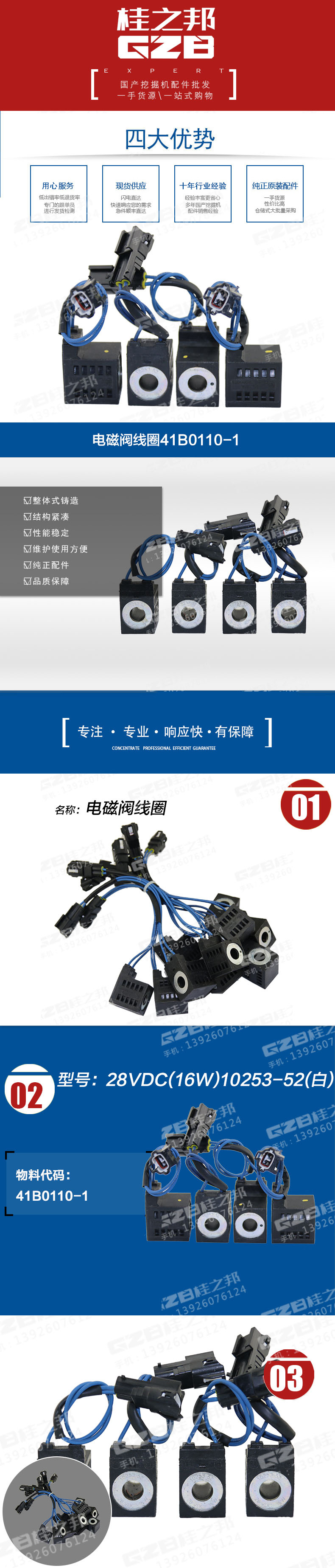 挖掘機(jī)電磁閥線圈
